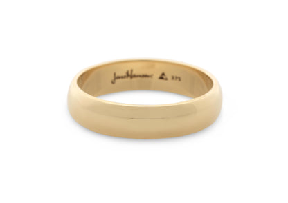 3-12mm Classic Half Round Wedding Band, Yellow Gold