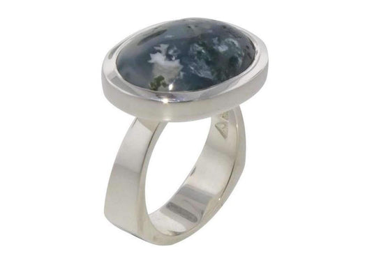 Unique Moss Agate Ring Design   - Jens Hansen