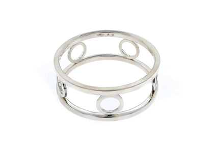 Double Rail & Circles Bangle, Sterling Silver