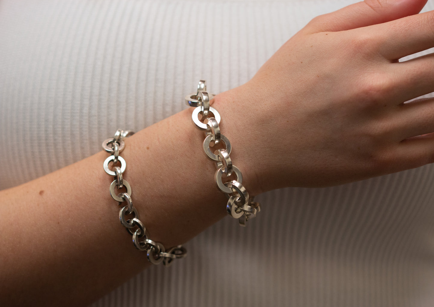 Flat Link Bracelet, Sterling Silver