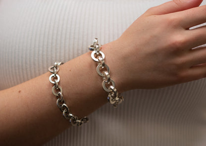 Flat Link Bracelet, Sterling Silver