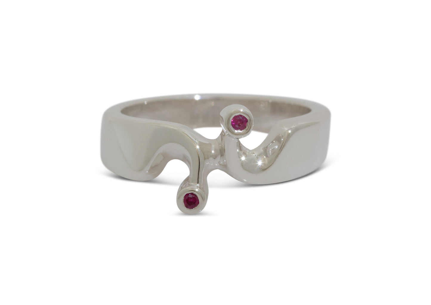 JW81 Twin Gemstone Ring, Sterling Siver