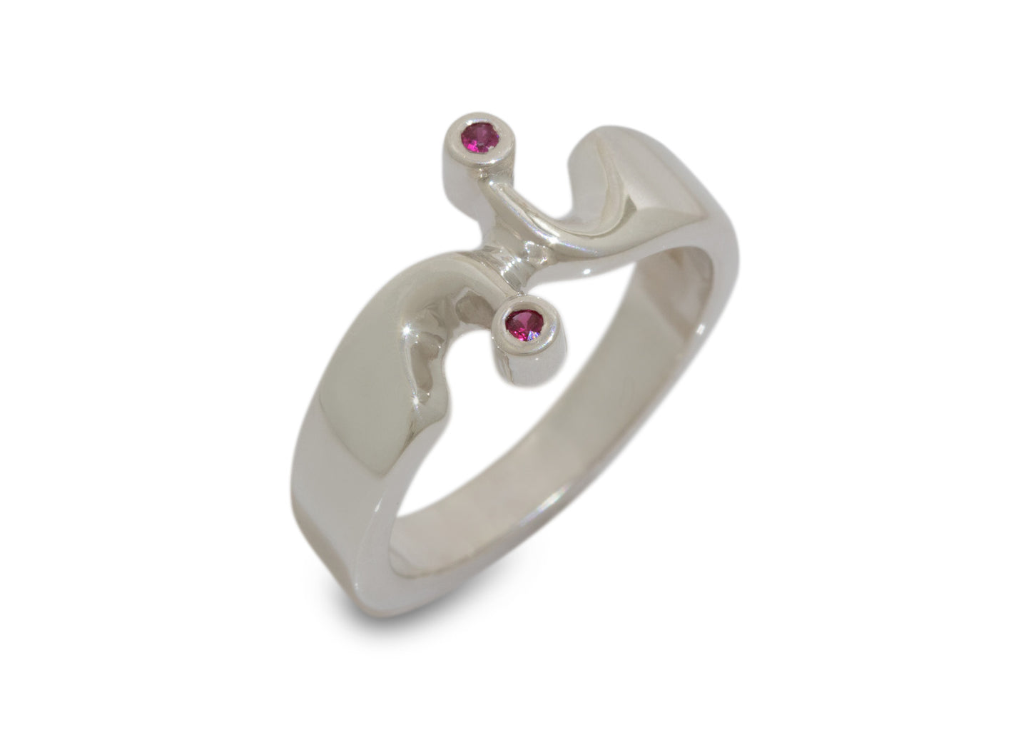 JW81 Twin Gemstone Ring, Sterling Siver