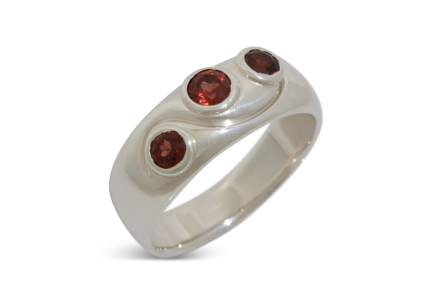 Tri Gemstone Ring, Sterling Silver