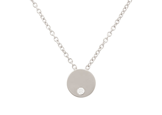 Round Love Stories Diamond Pendant, White Gold & Platinum