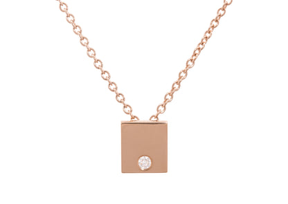 Square Love Stories Diamond Pendant, Red Gold