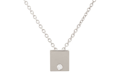 Square Love Stories Diamond Pendant, White Gold & Platinum