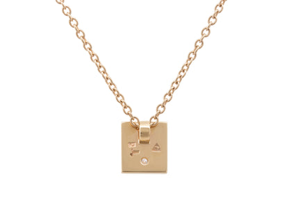 Square Love Stories Diamond Pendant, Yellow Gold