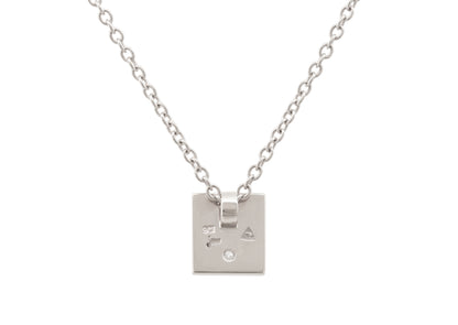 Square Love Stories Diamond Pendant, White Gold & Platinum