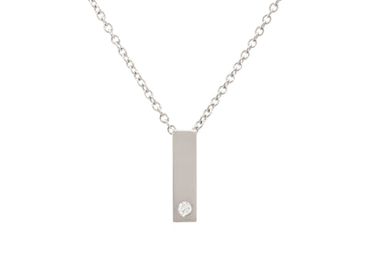 Rectangle Love Stories Diamond Pendant, White Gold & Platinum