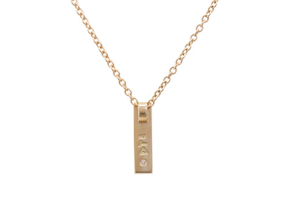 Rectangle Love Stories Diamond Pendant, Yellow Gold