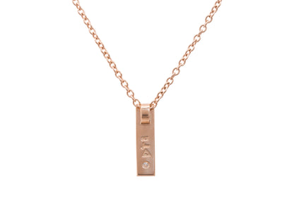 Rectangle Love Stories Diamond Pendant, Red Gold