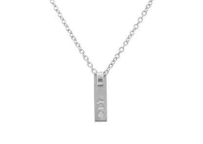 Rectangle Love Stories Diamond Pendant, Sterling Silver