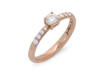 Eros Diamond Engagement Ring, Red Gold