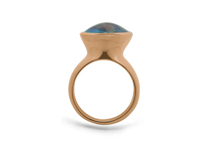 Luminescent Pāua Pearl Ring, Red Gold