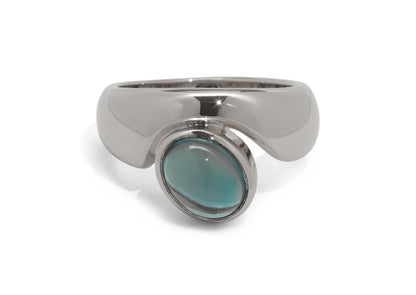 JW211 Cabochon Gemstone Ring, White Gold & Platinum