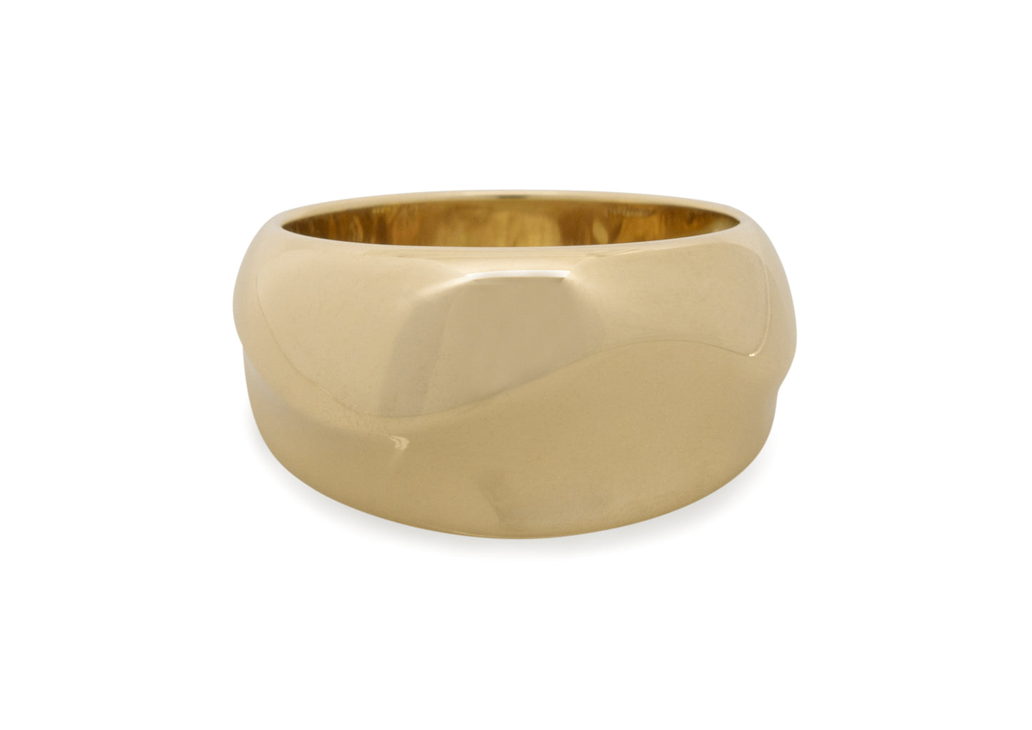 Small Domed Wave Ring, Yellow Gold