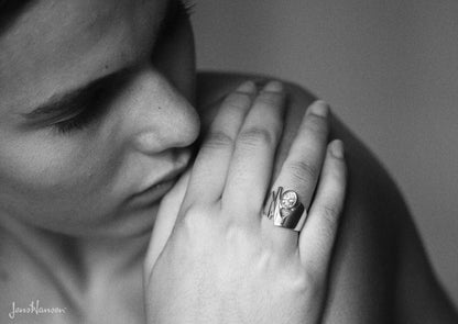 Signature Gemstone Ring, Red Gold