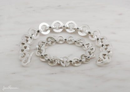 Flat Link Bracelet, Sterling Silver