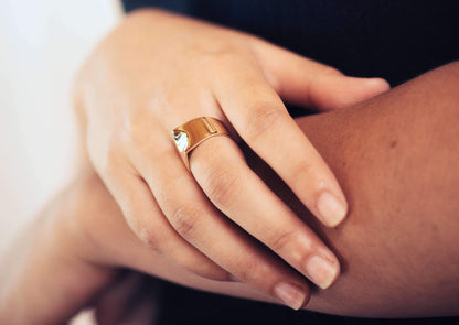 Twin Peak Ring, Yellow Gold