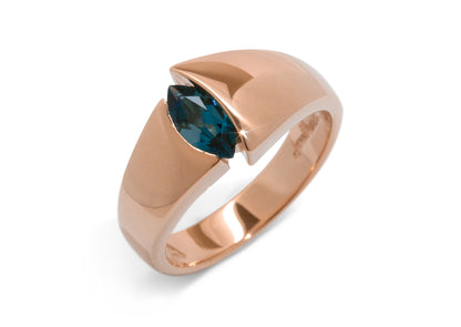 The Jens Hansen Marquise Gemstone Ring, Red Gold