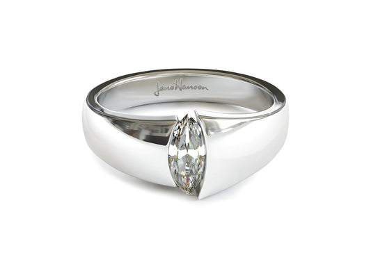 The Jens Hansen Marquise Diamond Ring, White Gold & Platinum