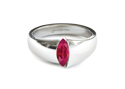 The Jens Hansen Marquise Precious Gemstone Ring, White Gold & Platinum