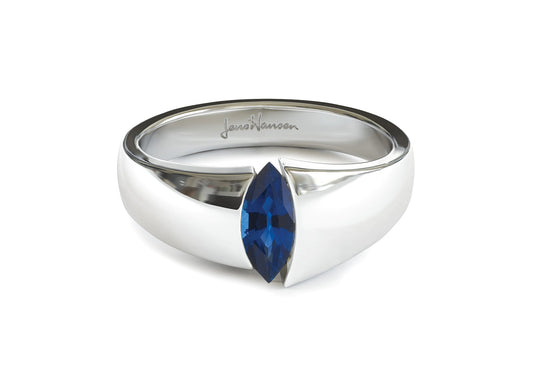 The Jens Hansen Marquise Precious Gemstone Ring, White Gold & Platinum