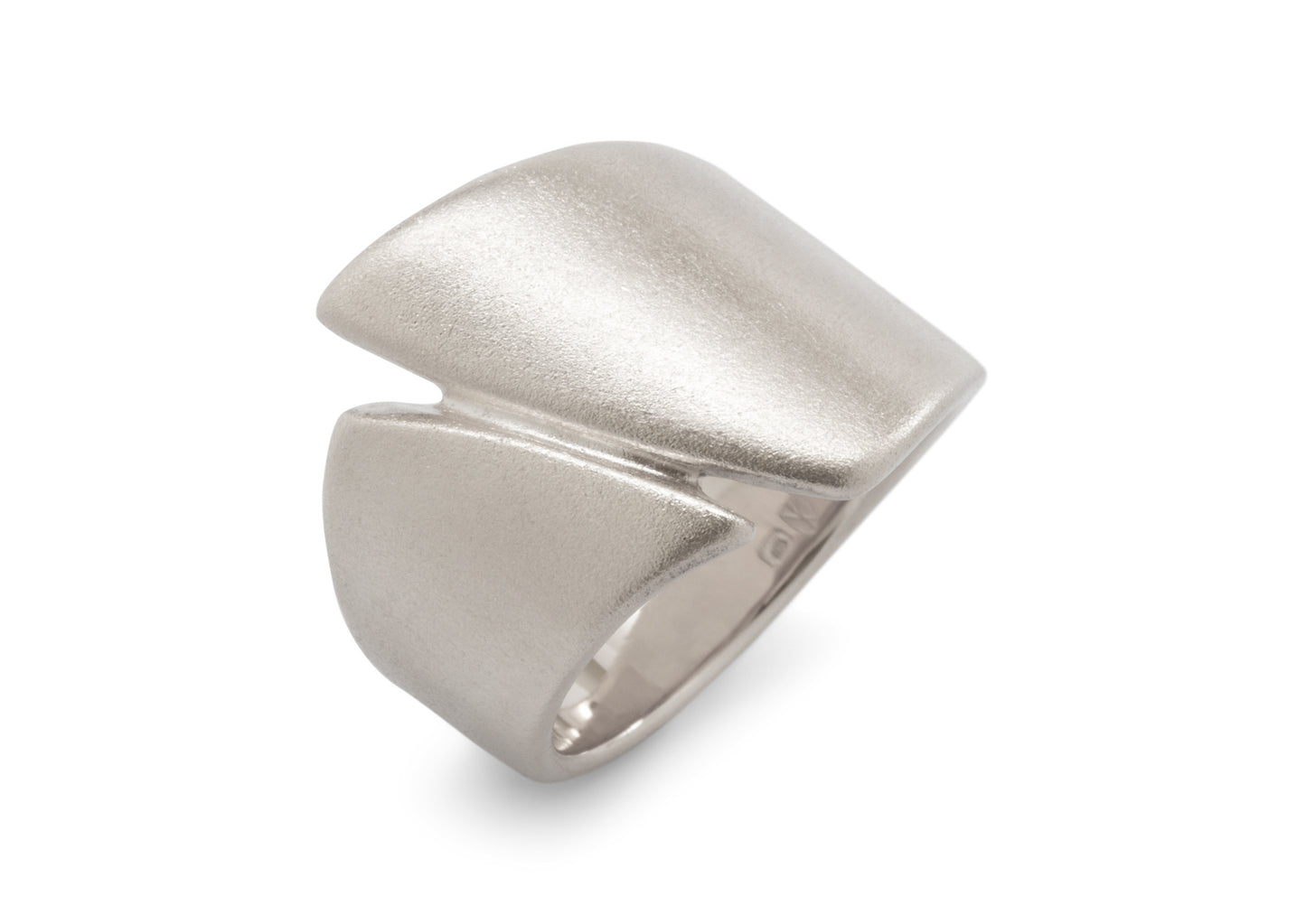 Signature Asymmetric Ring, White Gold & Platinum