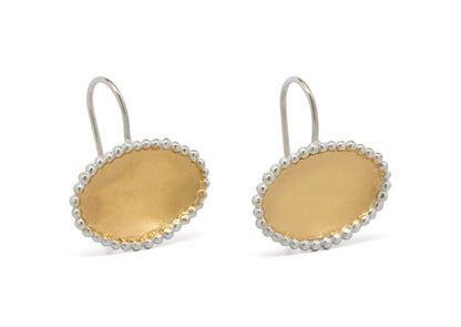 Oval Gold Bond Earrings, Sterling Silver