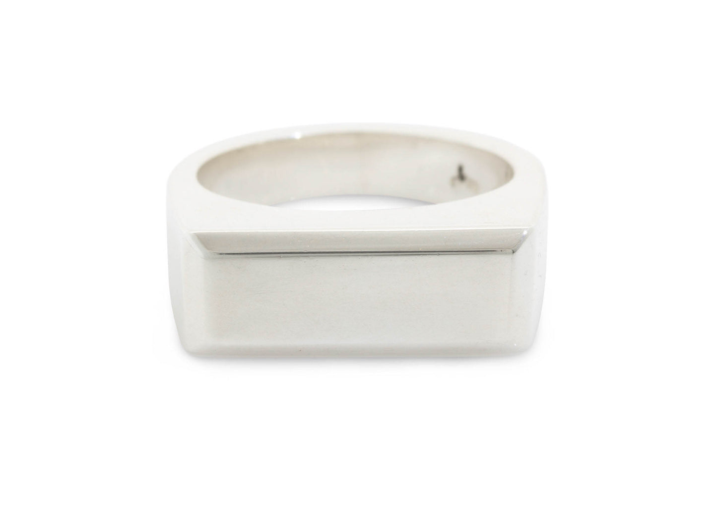 JW606 Beveled Edge Rectangle Ring, Sterling Silver