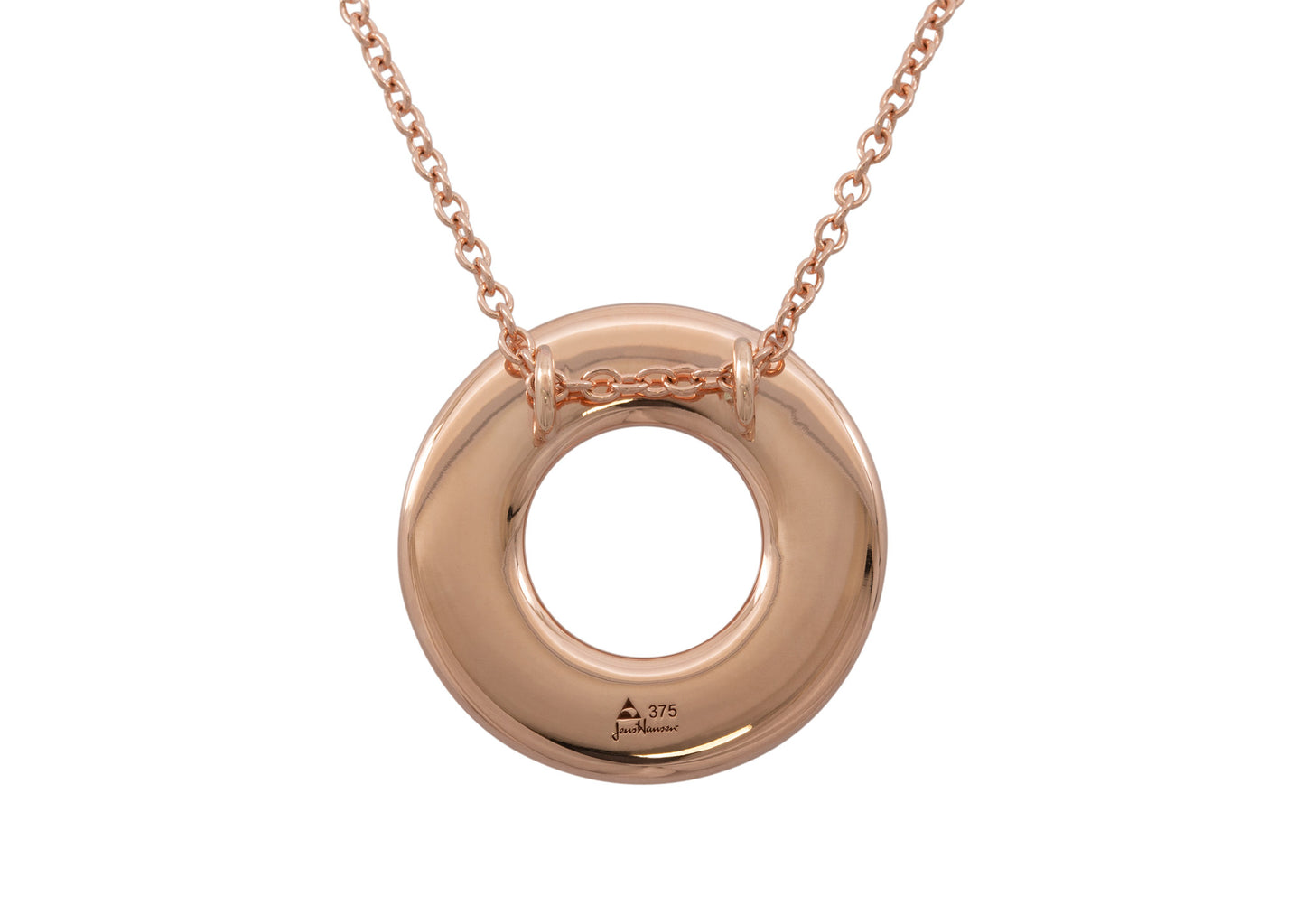 Circle Pendant with Hidden Bales, Red Gold