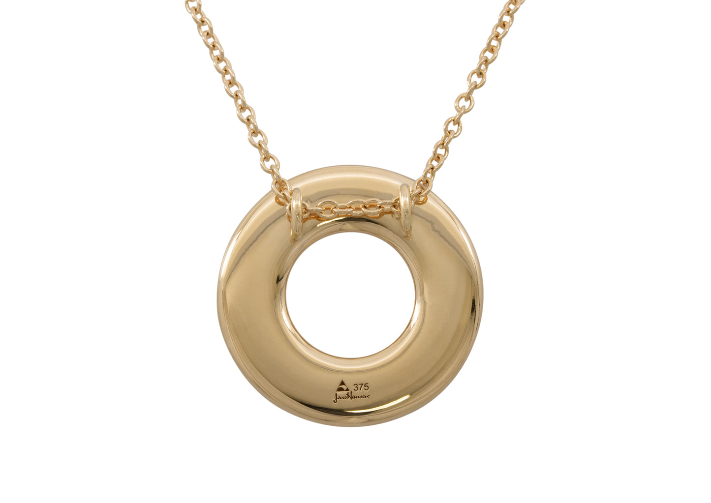 Circle Pendant with Hidden Bales, Yellow Gold