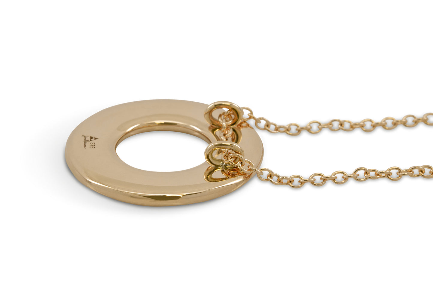 Circle Pendant with Hidden Bales, Yellow Gold