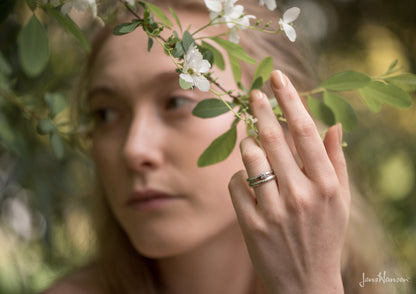 Contemporary Elvish Engagement Ring - Slim, White Gold & Platinum