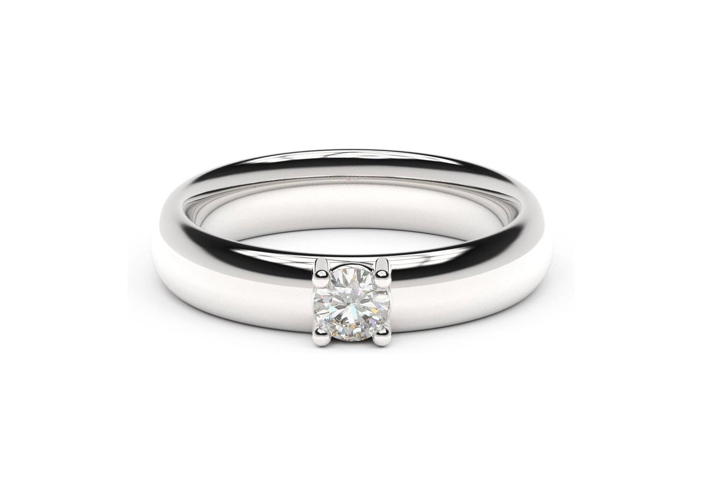 Contemporary Engagement Ring, White Gold & Platinum