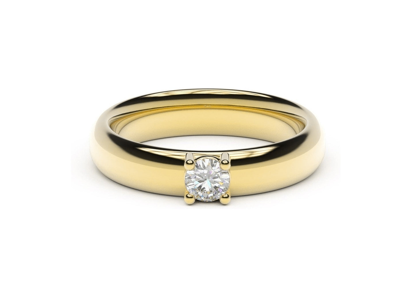 Contemporary Engagement Ring, Yellow Gold