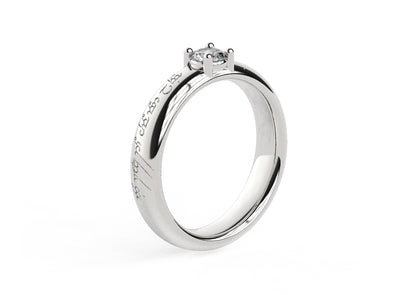 Contemporary Elvish Engagement Ring, White Gold & Platinum