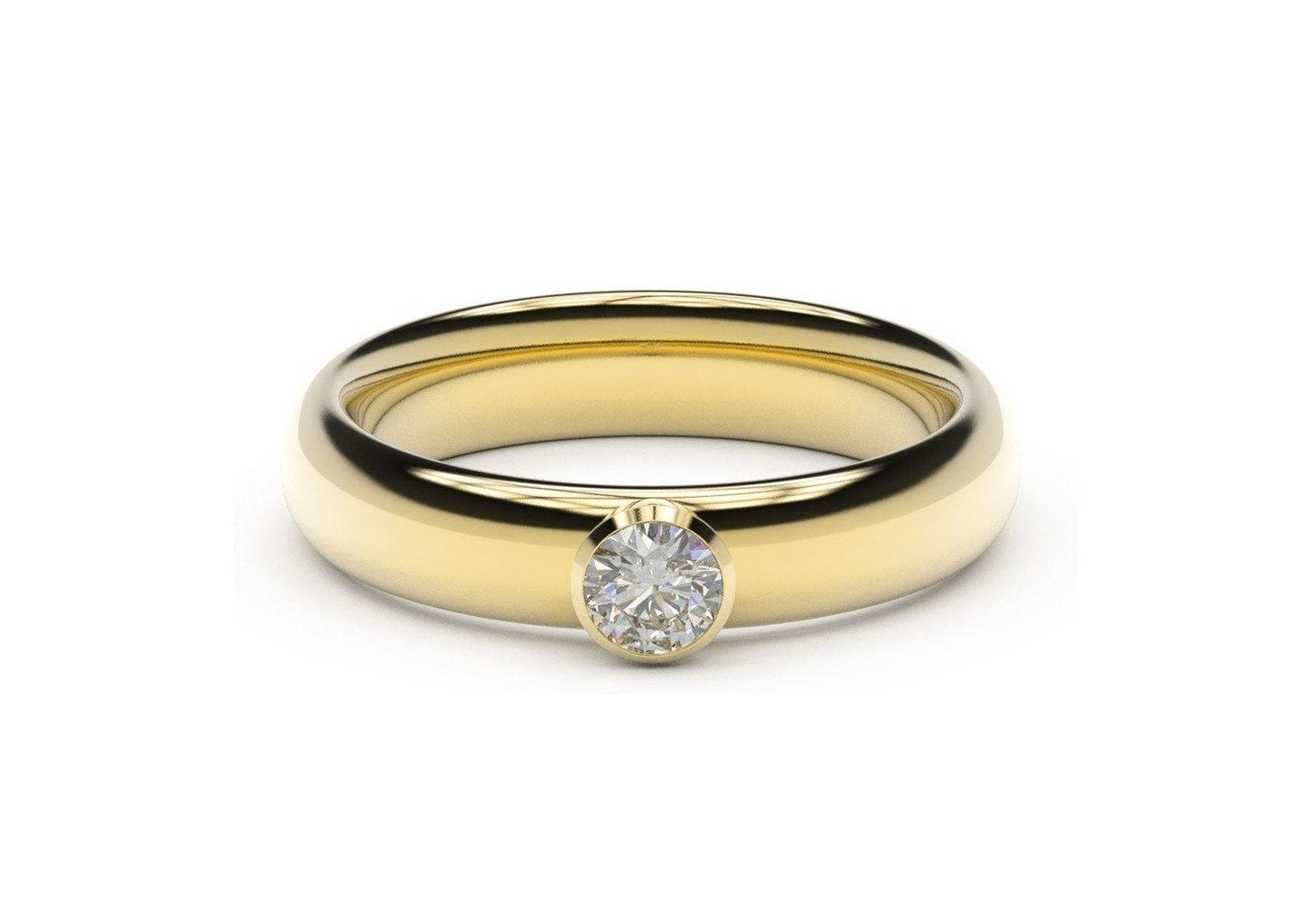 Elegant Engagement Ring, Yellow Gold