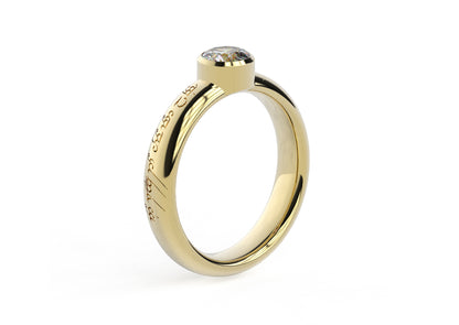 Modern Elvish Engagement Ring, Yellow Gold