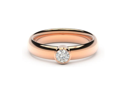 Modern Engagement Ring, Red Gold