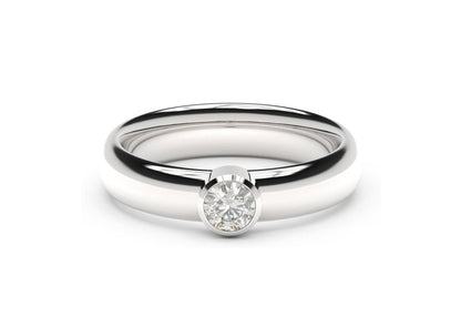 Modern Engagement Ring, White Gold & Platinum