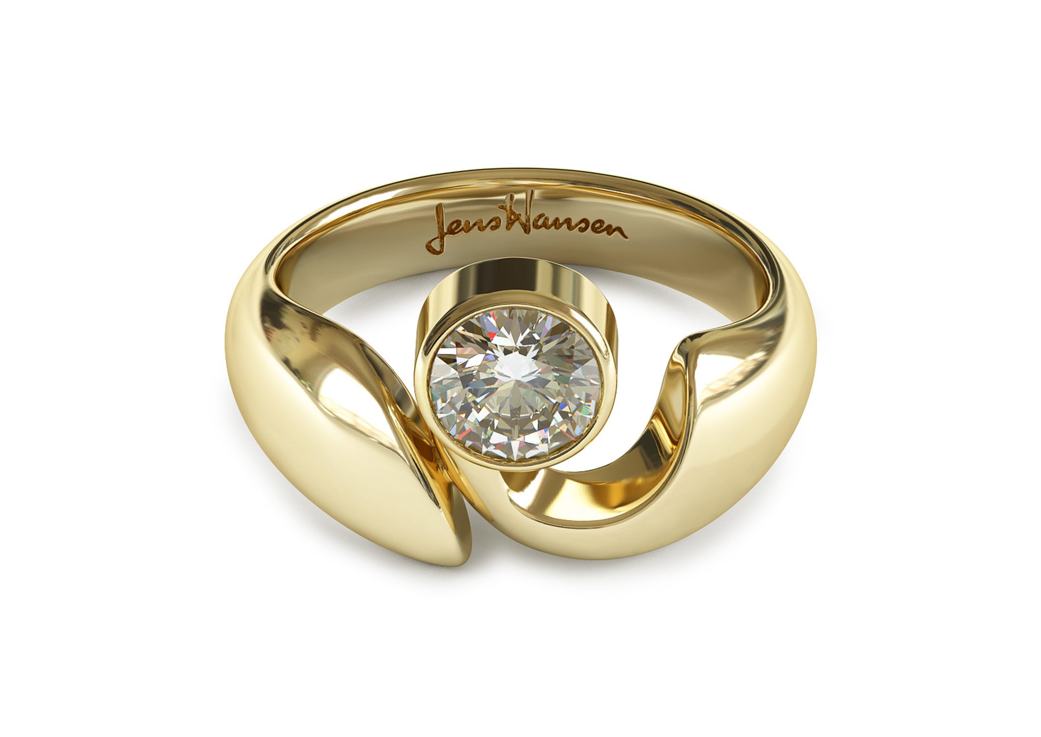 JW159/JW66 Diamond Ring, Yellow Gold – Jens Hansen