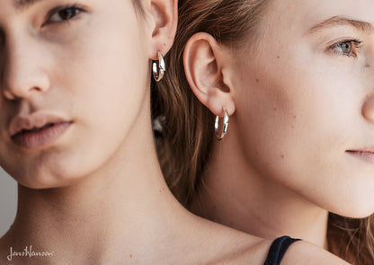 Asymmetric Earrings, Sterling Silver