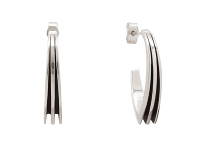 "Sydney Fin" Earrings, Sterling Silver