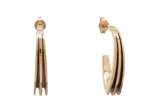 "Sydney Fin" Earrings, Yellow Gold