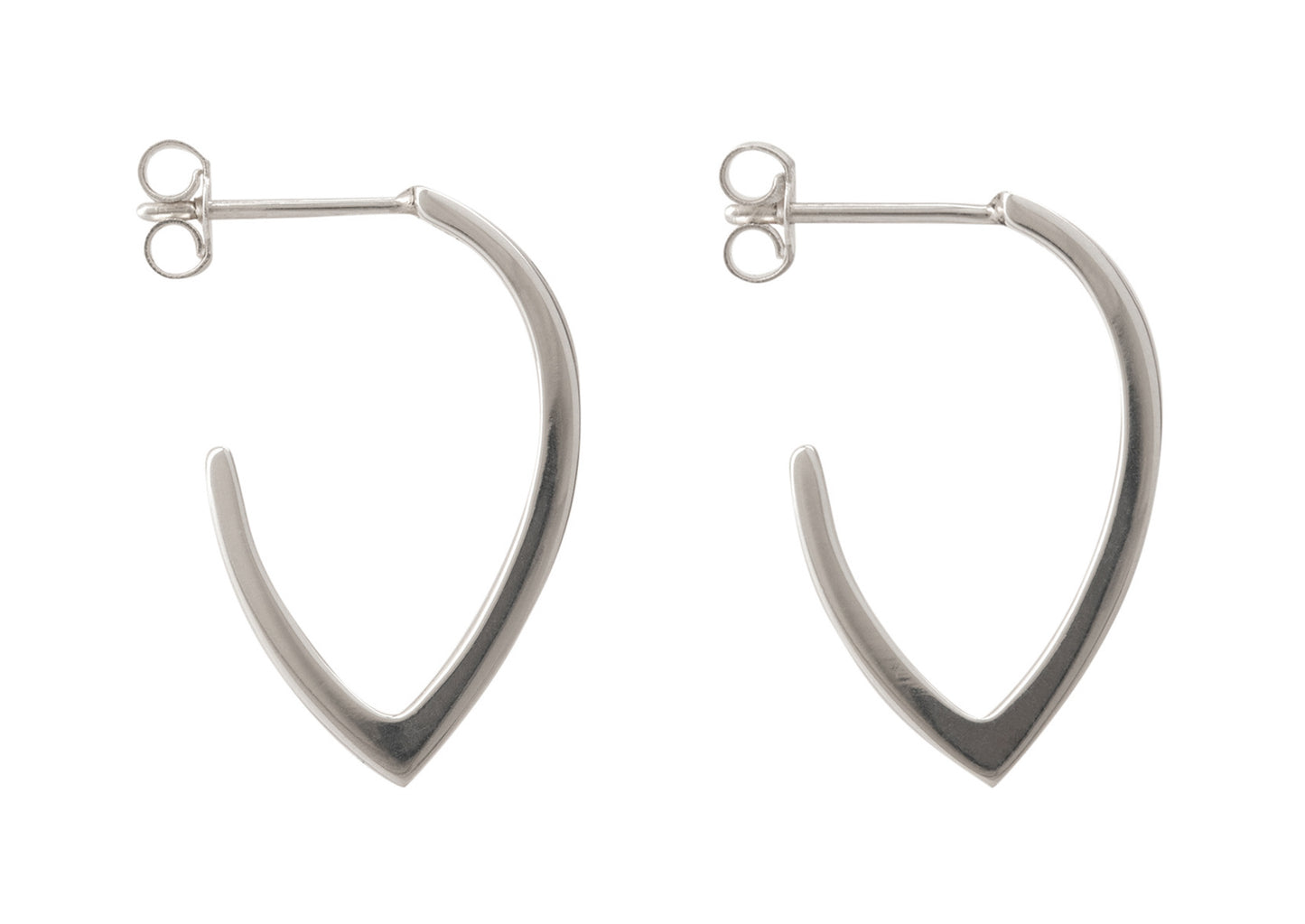 "Sydney Fin" Earrings, Sterling Silver