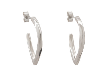 Twisted Block Earrings, Sterling Silver