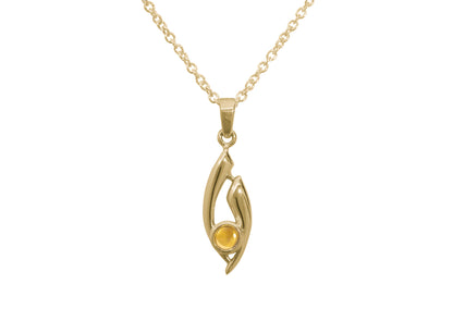 Flowing Cabochon Gemstone Pendant, Yellow Gold