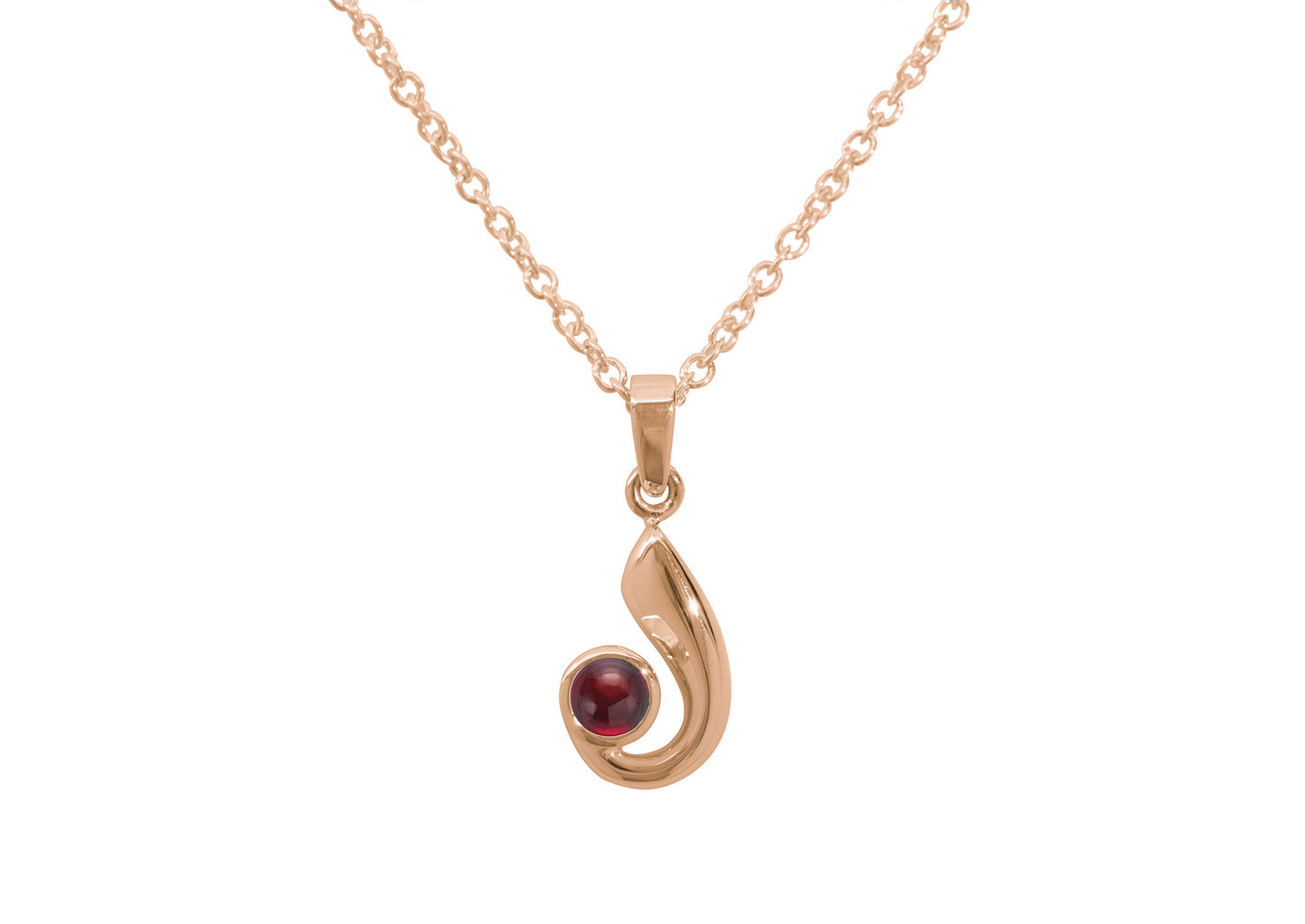 Striking Cabochon Gemstone Pendant, Red Gold